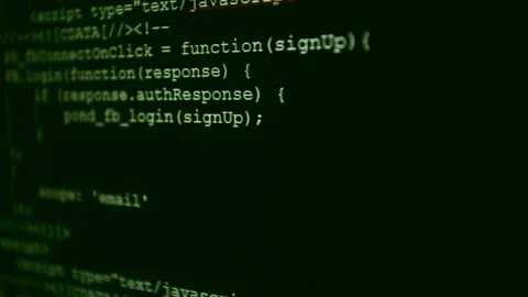Green text continuously runs out from under the square Stock Footage 290369976