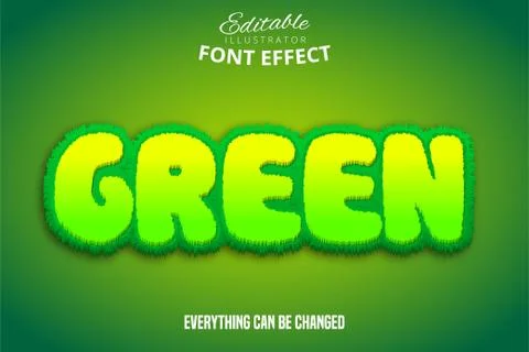 Green text, editable font effect Stock Illustration
