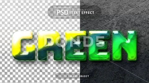 Green text effect editable PSD 템플릿