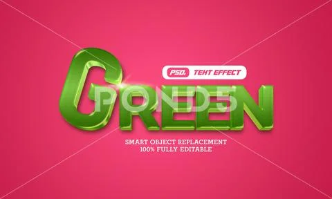 Green text effect template Modello PSD
