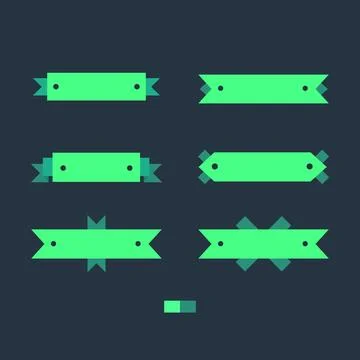 Green Text Holder Flat and Modern Sets, for Header, Title, or Logo Stock Illustration