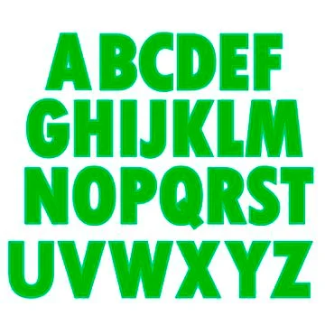 Green Textile Alphabet Illustrazione stock