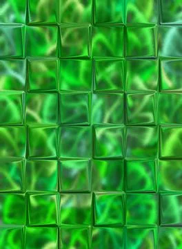 Green texture with protruding cubes.  Stock Illustration