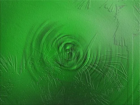 Green textured background featuring embossed patterns resembling ripples an.. Stock Illustration