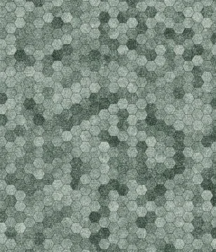 Green textured hexagonal background creating seamless pattern Stock Illustration