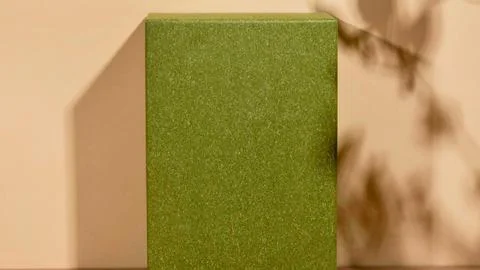 Green textured rectangular object with soft lighting and shadow Stock Photos