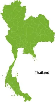 Green Thailand map Stock Illustration