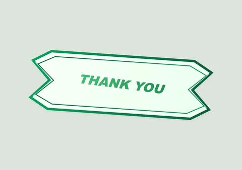 Green thank you arrow pointer sign Stock Illustration