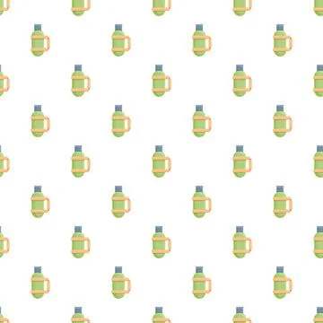 Green thermos bottle pattern for outdoor activities Stock Illustration