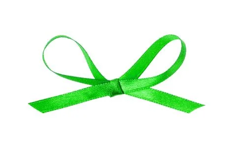 Green thin ribbon bow Stock Photos