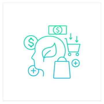 Green thinking gradient icon Ilustración de archivo
