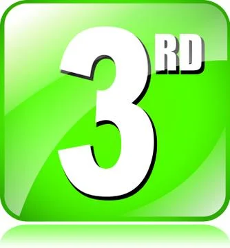 Green third icon Stock Illustration