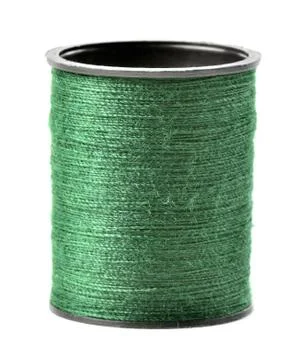 Green thread spool isolated on white background Stock Photos
