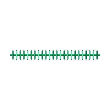 Green thread stitches creating strong seam border Stock Illustration
