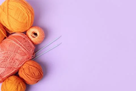 Green threads for knitting Stock Photos