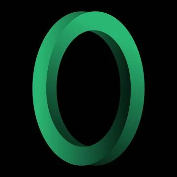 Green Three-Dimensional Torus Ring Illustrazione stock