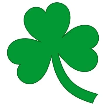 Green Three Leaf Clover St Patricks Day Symbol Stock Illustration