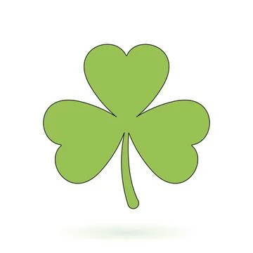 Green three-leaf clover. Vector illustration Stock Illustration