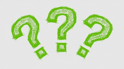 Green three question marks line boil effect animation Stock Footage 347602087