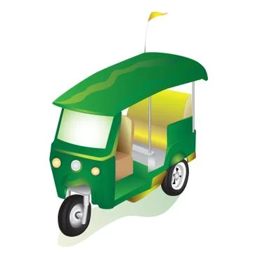Green three wheel car vector design Stock Illustration