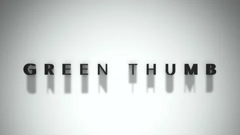 Green Thumb 3D title animation matte black text on a white background 動画素材 300717628