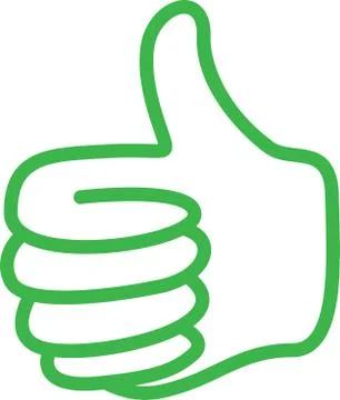 A green thumbs up Illustrazione stock