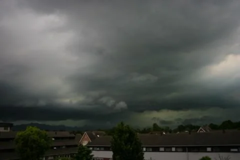Green thunderstorm Stock Photos
