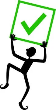 Green Tick Box Man Stock-Illustration