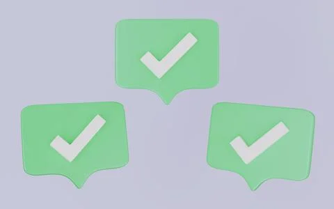 Green Tick Check mark symbol, approved or yes symbol concept 3d illustration イラスト素材