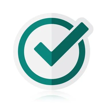Green tick checkbox vector illustration isolated on white background Stock Illustration