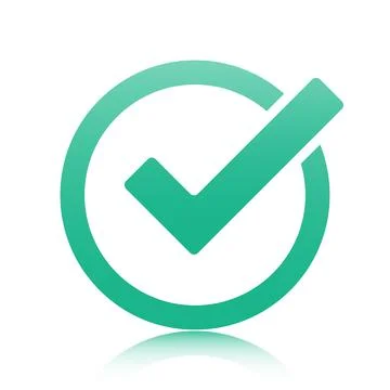 Green tick checkbox vector illustration isolated on white background Stock Illustration