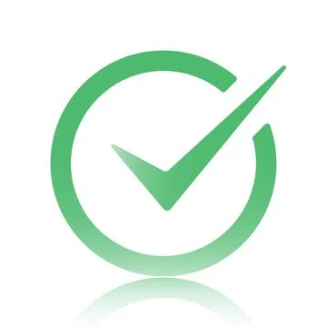 Green tick checkbox vector illustration isolated on white background Stock Illustration