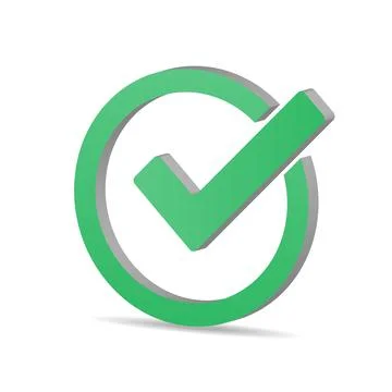 Green tick checkbox vector illustration isolated on white background Stock Illustration