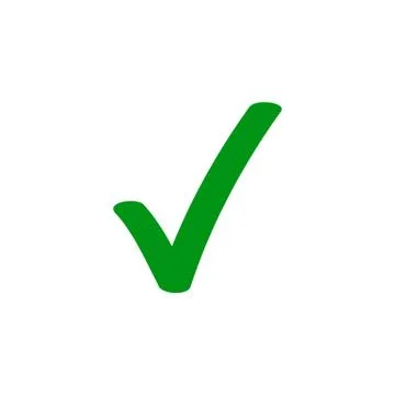 Green tick checkmark vector icon Illustrazione stock