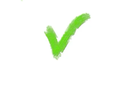 Green tick confirming consent on document isolated on white Illustrazione stock