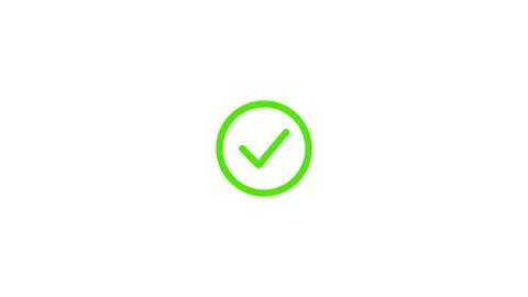 Green tick mark animation in circle for verification on white background. 動画素材 337653073