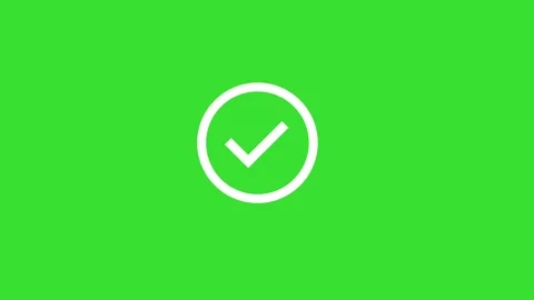 Green Tick Mark on Chroma Key Background 4K Stock Footage 332186899