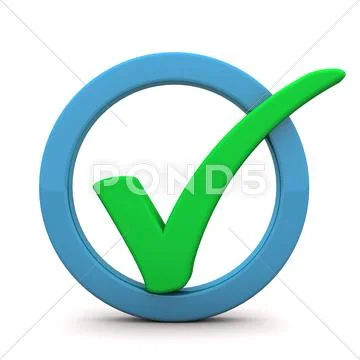 Green tick ring Stock Illustration