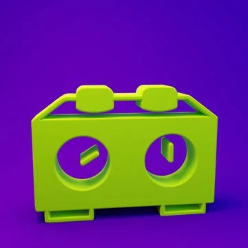 Green Time chess clock icon isolated on purple-blue background. Sport equip.. Stock Illustration