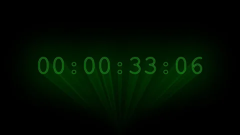Green timecode drawn with laser beams. Stock Footage 95155426