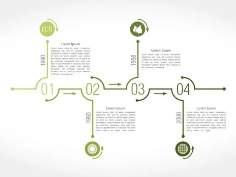 Green Timeline Stock Illustration
