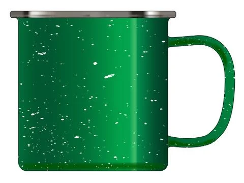Green Tin Cup Ilustração Stock