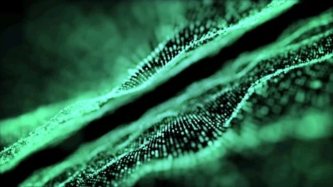 Green title background abstract motion digital wave particle. Diagonally right. Stock Footage 94240808
