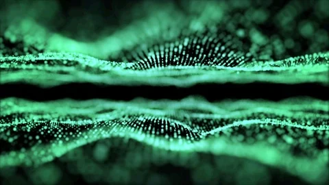 Green title background abstract motion digital wave particle. Stock Footage 94240857