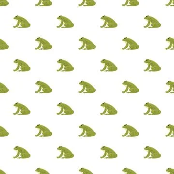 Green toads repeating in a seamless pattern on a white background Stockillustratie