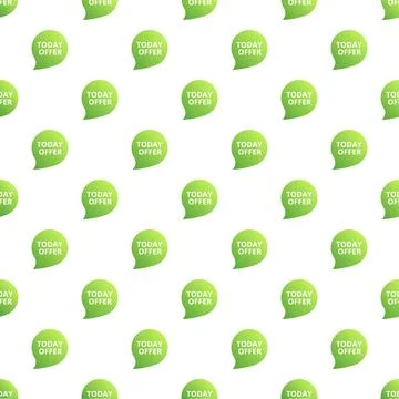 Green today offer speech bubbles seamless pattern Stock Illustration