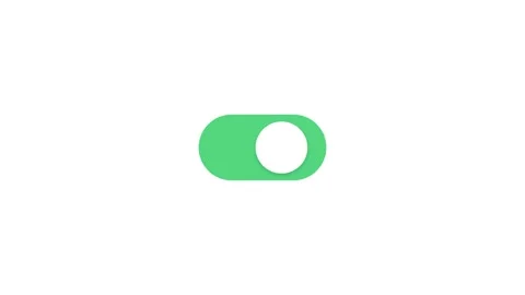 Green Toggle Switch On Icon - Minimalist UI Settings Element Stock Footage 334615879