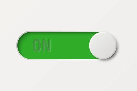 Green Toggle Switch On, Vector Illustration. Realistic Toggle Switch UI Button Stock Illustration
