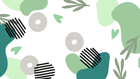 Green toned soft curvy pattern designs and flowing on white background shapes Stock Footage 324832799