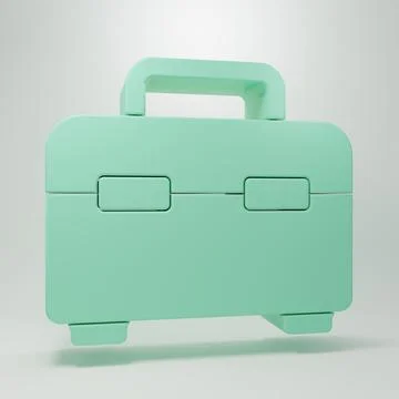 Green Toolbox icon isolated on grey background. Tool box sign. Minimalism c.. Stock Photos